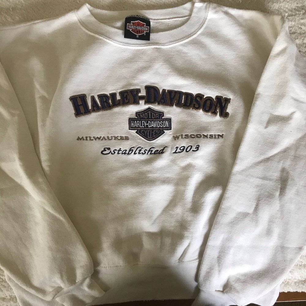 Harley-Davidson Embroidered Cropped Sweatshirt